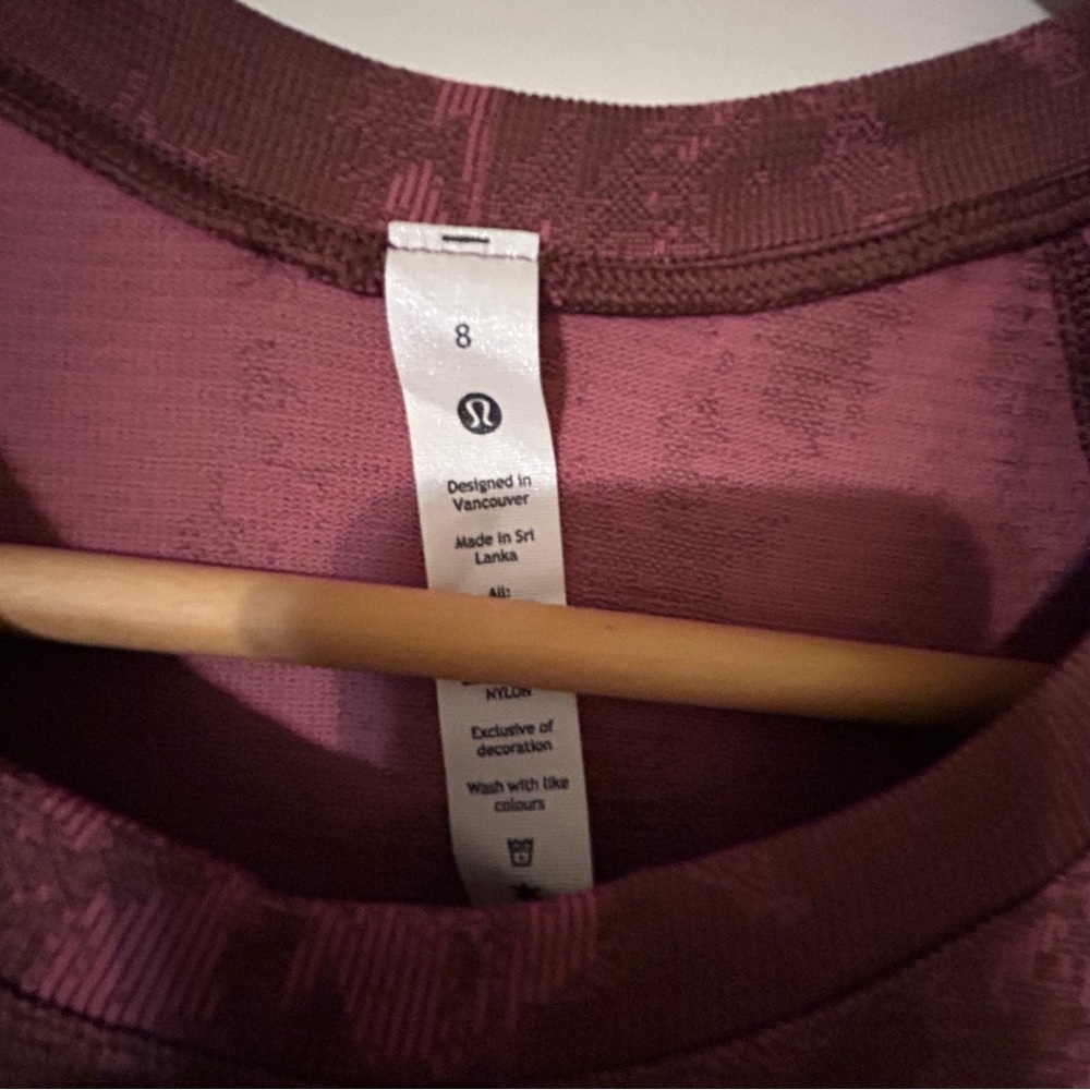 Lululemon Athletica Burgundy Crew Neck - Picture 2 of 4